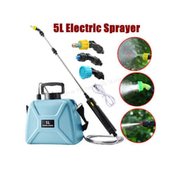 5L Electric Sprayer Rechargeable Lithium Battery Garden Sprayer Agricultural Irrigation Tool High Pressure Atomizer Sprayer - Sprayer sky blue