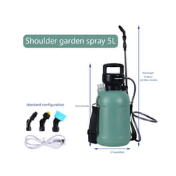 5L Electric Plant Sprayer Multipurpose Irrigation Sprinkler USB Rechargeable Adjustable Garden Irrigation Spray - 4000mAh cylindrical