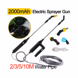 2000mAh Watering Sprayer Gun Electric Sprayer Garden Watering Mister Automatic Sprinkler USB with Water Pipe Irrigation - Battery