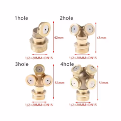 1/2" Misting Nozzle Brass Atomizing Spray Fitting Nebulizer Hose Connector Water Sprinklers Heads Adjustable Garden Irrigation - 1hole Internal