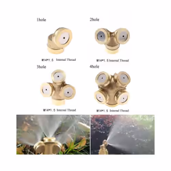 1/2" Misting Nozzle Brass Atomizing Spray Fitting Nebulizer Hose Connector Water Sprinklers Heads Adjustable Garden Irrigation - 1hole Internal