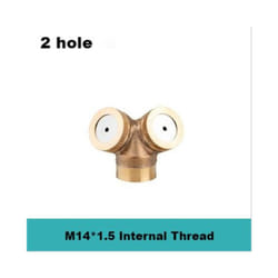 1/2" Misting Nozzle Brass Atomizing Spray Fitting Nebulizer Hose Connector Water Sprinklers Heads Adjustable Garden Irrigation - 2hole Internal
