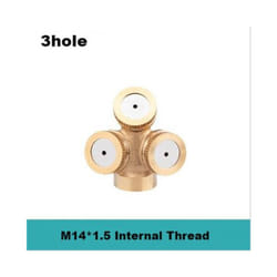 1/2" Misting Nozzle Brass Atomizing Spray Fitting Nebulizer Hose Connector Water Sprinklers Heads Adjustable Garden Irrigation - 3hole Internal