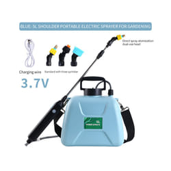 5L Garden Automatic Watering Electric Sprayer 3 Mode Irrigation Sprinkler Telescopic Handle With Shoulder Strap USB Rechargeable - Blue