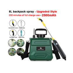 Electric Sprayer Agricultural Gardening Shoulder Spray Bottle Lithium Battery Watering Spray Bottle 8L - 8L-Green