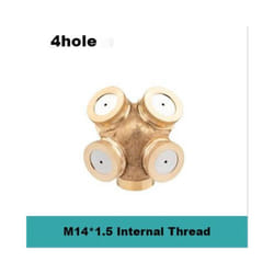 1/2" Misting Nozzle Brass Atomizing Spray Fitting Nebulizer Hose Connector Water Sprinklers Heads Adjustable Garden Irrigation - 4hole Internal