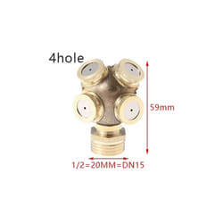 1/2" Misting Nozzle Brass Atomizing Spray Fitting Nebulizer Hose Connector Water Sprinklers Heads Adjustable Garden Irrigation - 4hole Male
