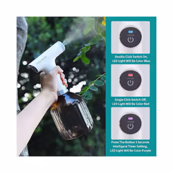 Portable Electric Watering Can Electric Garden Sprayer USB Rechargeable Nano Steam Water Spray Automatic Watering Can - 900ML Brown
