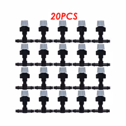 KESLA 20PC Micro Drip Irrigation Misting Nozzle Emitter Atomizing Sprayer & 4/7mm Barbed 6mm Tee Connector Sprinkler Greenhou ...