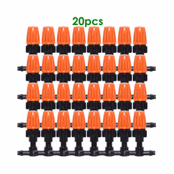 KESLA 20PC Micro Drip Irrigation Misting Nozzle Emitter Atomizing Sprayer & 4/7mm Barbed 6mm Tee Connector Sprinkler Greenhou ...
