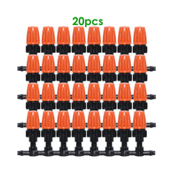 KESLA 20PC Micro Drip Irrigation Misting Nozzle Emitter Atomizing Sprayer & 4/7mm Barbed 6mm Tee Connector Sprinkler Greenhouse - KSL01-003-20PCS
