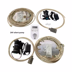 New Quiet Garden Water Mist Spray Electric Electric Diaphragm Pump Kit Greenhouse Irrigation Outdoor Misting Cooling System - Water timer