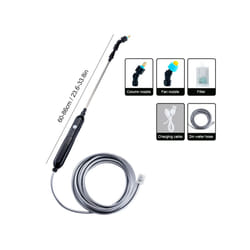 Portable Electric Gardening Sprayer Irrigation Tool USB Rechargeable Telescopic Handle with for Yard Plant - 2 nozzles  2 M