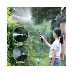 USB Rechargeable Lawn Water Sprayer with Telescopic Handle Electric Garden Sprayer Lawn Electric Sprayer for Gardening Cleaning - 2 nozzles  2 meter