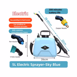 5L Electric Sprayer Spray Gun USB Rechargeable Automatic Sprayer Plant Sprayer Bottle Sprinkler Watering Can Garden Irrigatio ...