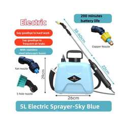 5L Electric Sprayer Spray Gun USB Rechargeable Automatic Sprayer Plant Sprayer Bottle Sprinkler Watering Can Garden Irrigation - upgrade blue