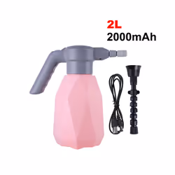 Electric Mist Spray Bottle Automatic Garden Watering Can Adjustable Water Sprayer - Pink 2L Nozzle