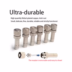 Misting Fogger Nozzle Orifice0.4mm with Quick Slip Lock Tee Connectors for Home Garden Irrigatiion Cooling System - 8mm Nozzle Kits