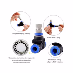 Misting Fogger Nozzle Orifice0.4mm with Quick Slip Lock Tee Connectors for Home Garden Irrigatiion Cooling System - 8mm Nozzle Kits
