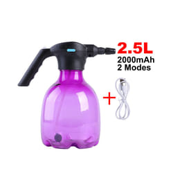 Electric Mist Spray Bottle Automatic Garden Watering Can Adjustable Water Sprayer - Pink 2.5L