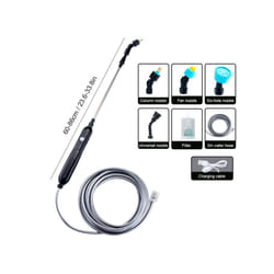 Portable Electric Gardening Sprayer Irrigation Tool USB Rechargeable Telescopic Handle with for Yard Plant - 4 nozzles  2 M