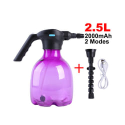 Electric Mist Spray Bottle Automatic Garden Watering Can Adjustable Water Sprayer - Pink 2.5L Nozzle