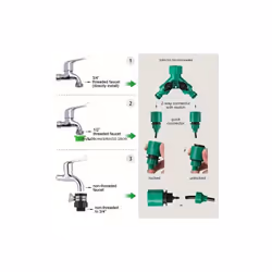 1 Set Dual-Channel Drip Irrigation Kit, Garden Nozzle Durable Automatic Watering Set Drip Irrigation Sprinkler System - 66pcs