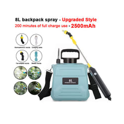 Electric Sprayer Agricultural Gardening Shoulder Spray Bottle Lithium Battery Watering Spray Bottle 8L - 8L-Blue