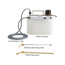 5L Garden Battery Spray With 3m Water Inlet Pipe And 2 Rods Green Grass Lawn/Flower Spray 2200mAh Lithium Battery Electric - White