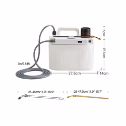 5L Garden Battery Spray With 3m Water Inlet Pipe And 2 Rods Green Grass Lawn/Flower Spray 2200mAh Lithium Battery Electric - White