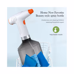 PET Spray Bottle USB Rechargeable Household Watering Bottle 1200mah Battery 360 Degree Rotating Nozzle for Garden Park - White Grey