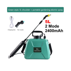 5L Electric Sprayer Garden Automatic Pesticide Sprayer Spray Gun Rechargeable Plant Sprayer Bottle Sprinkler Watering Can - Green 5L