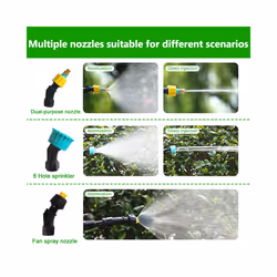 Portable Electric Gardening Sprayer Irrigation Tool USB  Rechargeable Telescopic Handle with 3 Nozzles for Yard Plant - 5 meters 5 in 1