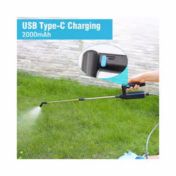 USB Rechargeable Electric Garden Sprayer Gun Automatic Atomization High Pressure Adjustable Lawn Watering Tools With Hose - 6W 3M