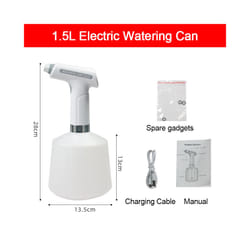Electric Plant Spray Bottle USB Rechargeable Sanitizing Sprayer Garden Watering Can Home Disinfection Clean - Grip 1.5L