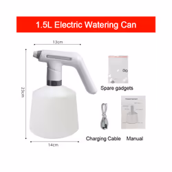 Electric Plant Spray Bottle USB Rechargeable Sanitizing Sprayer Garden Watering Can Home Disinfection Clean - Handle 1.5L