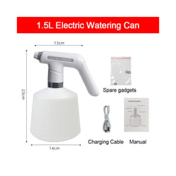 Electric Plant Spray Bottle USB Rechargeable Sanitizing Sprayer Garden Watering Can Home Disinfection Clean - Handle 1.5L