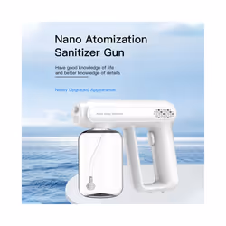 New Handheld Atomizer Spray Gun  Mist Sprayer Sanitizer Machine Cordless Electric Rechargeable ULV Fogger For Office Garden - white