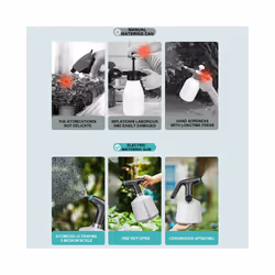 Electric Plant Mist Spray Bottle L Automatic Garden Watering Can Adjustable Nozzle 2000mAh Water Sprayer Sterilization - 2L with rod