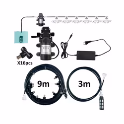 Water Mist Atomizer Electric Sprayer Misting Cooling System Garden Nebulizers Water Fog Plant Mister Nozzles - 12M