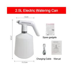 Electric Plant Spray Bottle USB Rechargeable Sanitizing Sprayer Garden Watering Can Home Disinfection Clean - Handle 2.5L