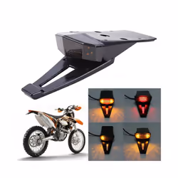 Universal 12 Motorcycle LED Tail Light&Rear Fender Stop Enduro Dirt Bike Fender taillight Waterproof Low Energy - Smoke