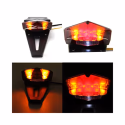 Universal 12 Motorcycle LED Tail Light&Rear Fender Stop Enduro Dirt Bike Fender taillight Waterproof Low Energy - Smoke