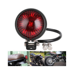 12V Taillights Motorcycle Brake Light LED Motorbike Stop Rear Tail Lamp Red Compatible With Chopper Bobber Cafe Racer StreetBike - Red Black