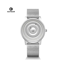Men's Watch Women's Watch Pair Watches Magnetic Watch Ball Bearing Watches Quartz Wrist Watch for Men Ladies with Stainle - Silver