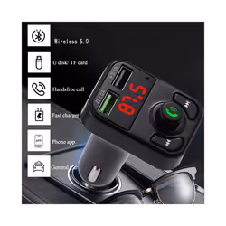 Car Bluetooth 5.0 FM Transmitter Wireless Handsfree Car Kit Audio Receiver MP3 Player USB Fast Charger Car Accessories