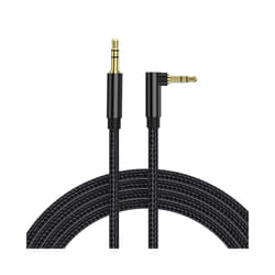 3.5mm elbow Aux Speaker Cable 3.5mm Jack Audio Cable For Car Headphone Speaker Aux Cord Male To Male Adapter For Samsung - Black, 2m