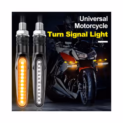 Motorcycle Led Turn Signals Directional Indicators Flashing Rear Tail Brake Flasher Light Stop Signal Light Motorcycle DRL - 2PCS Flowing Yellow