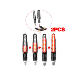 Motorcycle Led Turn Signals Directional Indicators Flashing Rear Tail Brake Flasher Light Stop Signal Light Motorcycle DRL - 2PCS Flowing Red