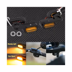 Motorcycle 12V LED Mini Turn Signals Indicators Running Light With E Mark For Harley Touring Street Glide 14-20 Softail - Tur ...